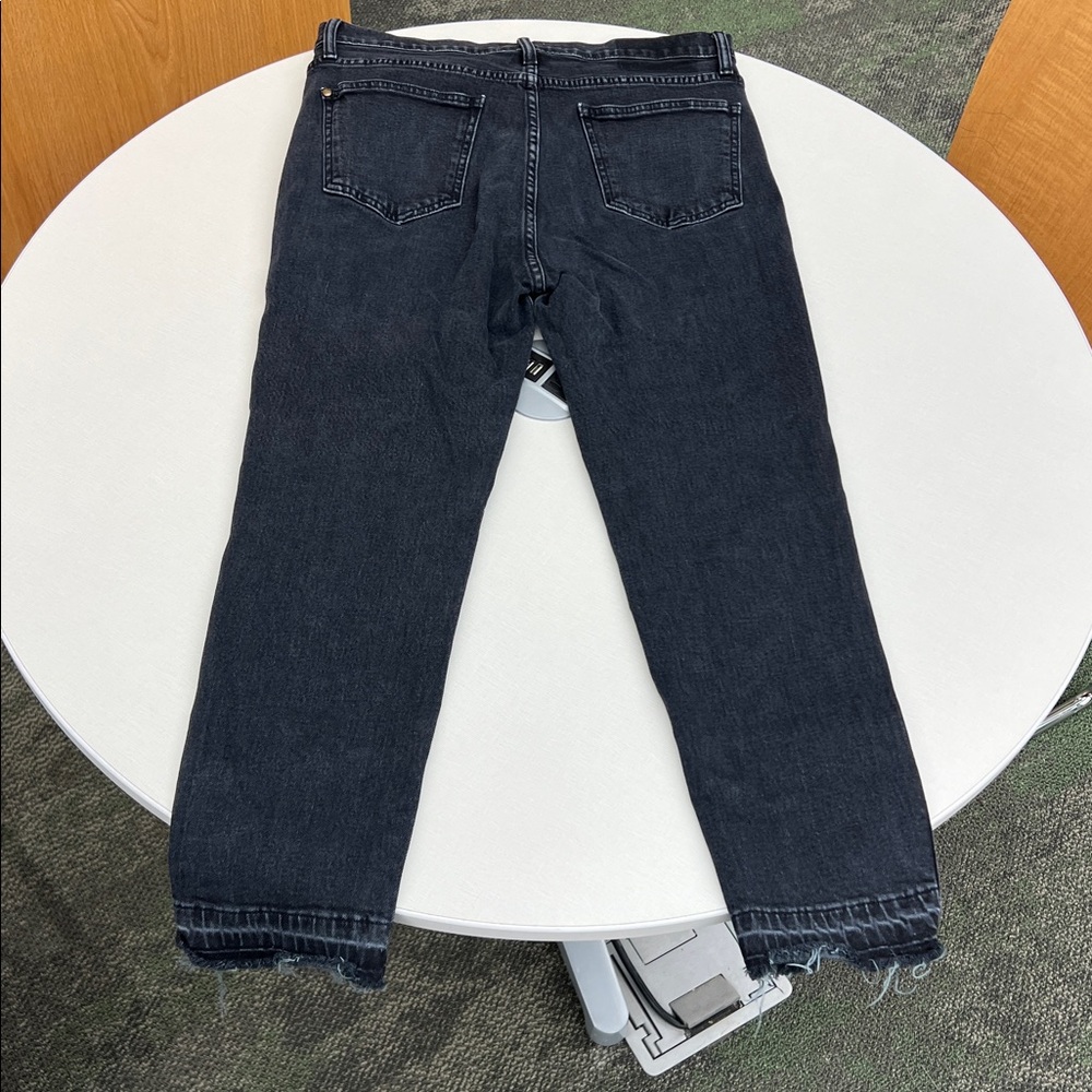Gently used The GREAT. jeans the fellow cropped denim pants raw & released hems - Picture 8 of 10